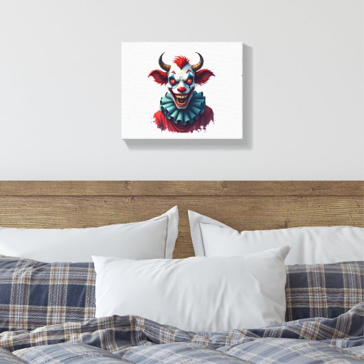 Clown Cow of Terror Canvas Afdruk (Insitu (Slaapkamer))