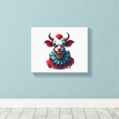 Clown Cow of Terror Canvas Afdruk (Insitu (Houten vloer))
