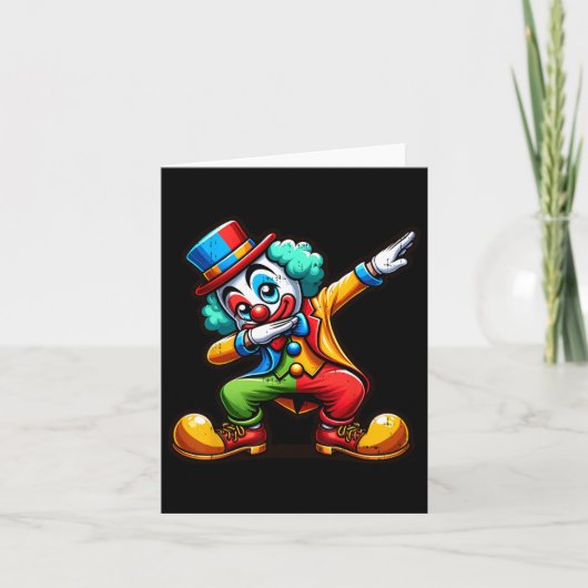 Clown Dabbing Funny Dancing Dab Boys Meisjes Kinde Kaart (Voorkant)