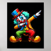 Clown Dabbing Funny Dancing Dab Boys Meisjes Kinde Poster (Voorkant)