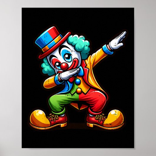 Clown Dabbing Funny Dancing Dab Boys Meisjes Kinde Poster (Voorkant)