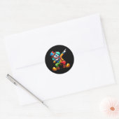 Clown Dabbing Funny Dancing Dab Boys Meisjes Kinde Ronde Sticker (Envelop)