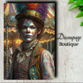  clown decoupage tissuepapier