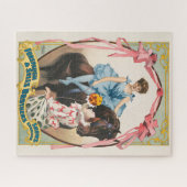 Clown die bloemen overhandigt aan een vrouw te paa legpuzzel (Horizontaal)