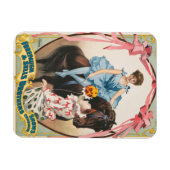 Clown die bloemen overhandigt aan een vrouw te paa magneet (Horizontaal)