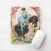 Clown die bloemen overhandigt aan een vrouw te paa muismat (Met muis)