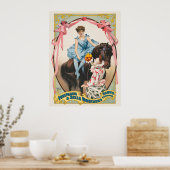 Clown die bloemen overhandigt aan een vrouw te paa poster (Keuken)