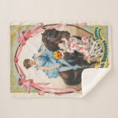 Clown die bloemen overhandigt aan een vrouw te paa sherpa deken (Voorkant (horizontaal))