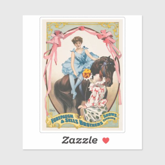 Clown die bloemen overhandigt aan een vrouw te paa sticker (Vel)