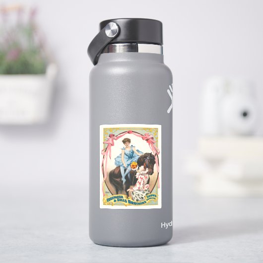 Clown die bloemen overhandigt aan een vrouw te paa sticker (HydroFlask)