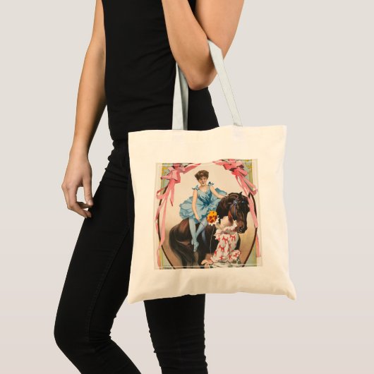 Clown die bloemen overhandigt aan een vrouw te paa tote bag (Voorkant (product))
