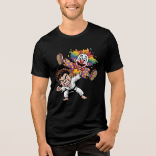 clown die judo naar het hoofd geslingerd krijgt Tri-Blend shirt