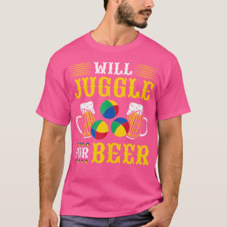 Clown die met bier jongleert Circus Juggelaar T-shirt