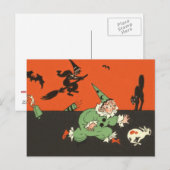 Clown Dog Witch Bat Black Cat Skelet Briefkaart (Voorkant / Achterkant)