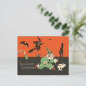 Clown Dog Witch Bat Black Cat Skelet Briefkaart (Staand voorkant)