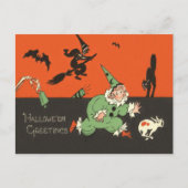 Clown Dog Witch Bat Black Cat Skelet Briefkaart (Voorkant)