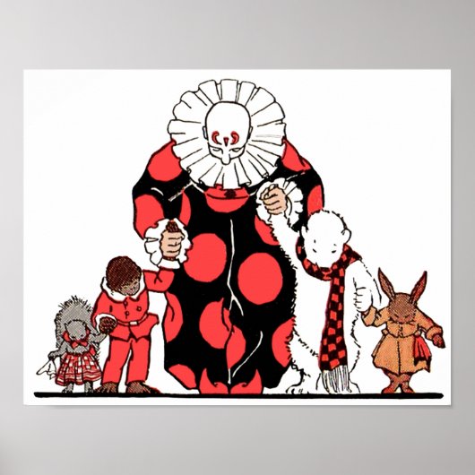 clown en vrienden maken hun buiging poster (Voorkant)