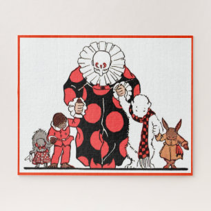 clown en vrienden nemen hun boog legpuzzel