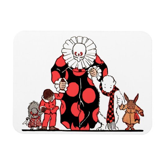 clown en vrienden nemen hun boog magneet (Horizontaal)