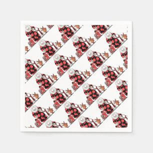 clown en vrienden nemen hun boog servet