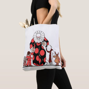 clown en vrienden nemen hun boog tote bag