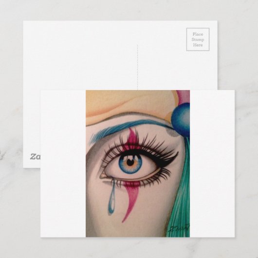 Clown Eye Briefkaart (Voorkant / Achterkant)
