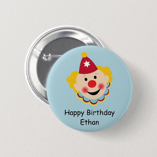 Clown Face Birthday Button (Voorkant /achterkant)