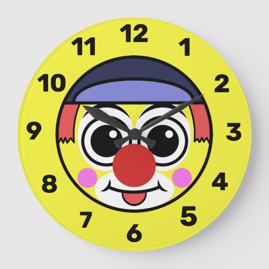 Clown Face Emoji Grote Klok (Voorkant)