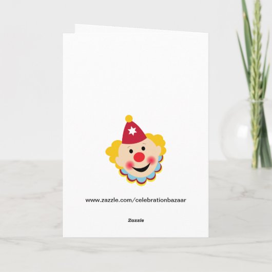 Clown Face Happy Birthday Card Kaart (Achterkant)