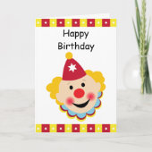 Clown Face Happy Birthday Card Kaart (Voorkant)