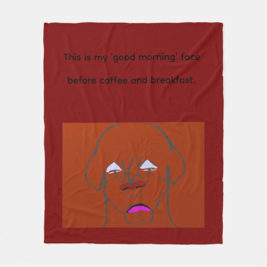 Clown-Faced Dog Cartoon Sketch Fleece Deken (Voorkant)