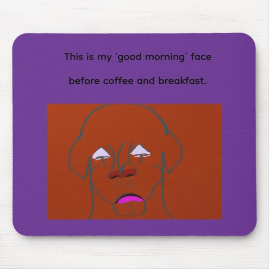 Clown-Faced Dog Cartoon Sketch Muismat (Voorkant)