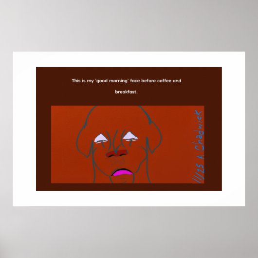 Clown-Faced Dog Cartoon Sketch Poster (Voorkant)