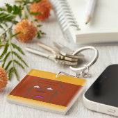 Clown-Faced Dog Cartoon Sketch Sleutelhanger (Voorkant Rechts)