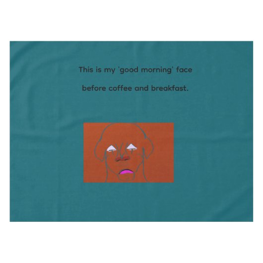 Clown-Faced Dog Cartoon Sketch Tafelkleed (Voorkant (Horizontaal))