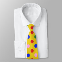 Clown feestdas_geel met kleurrijke stippen M