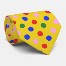Clown feestdas_geel met kleurrijke stippen S
