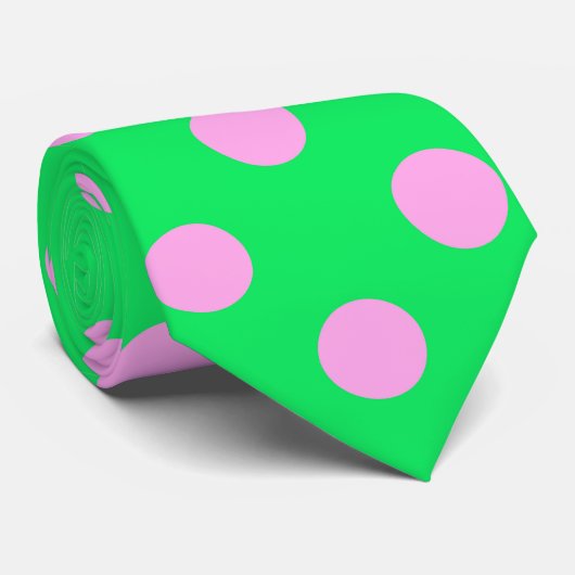 Clown feestdas_roze op fel chartreuse stropdas (Opgerold)