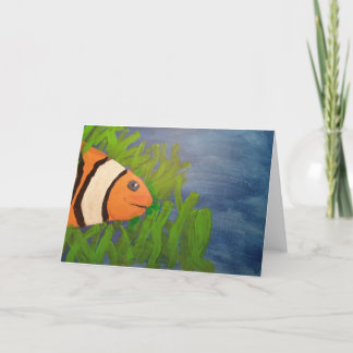 Clown fish acrylic painting blank note card bedankkaart