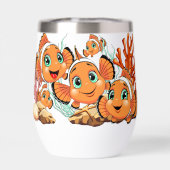 Clown fish Cartoon cute Family Underwater (Achterkant)