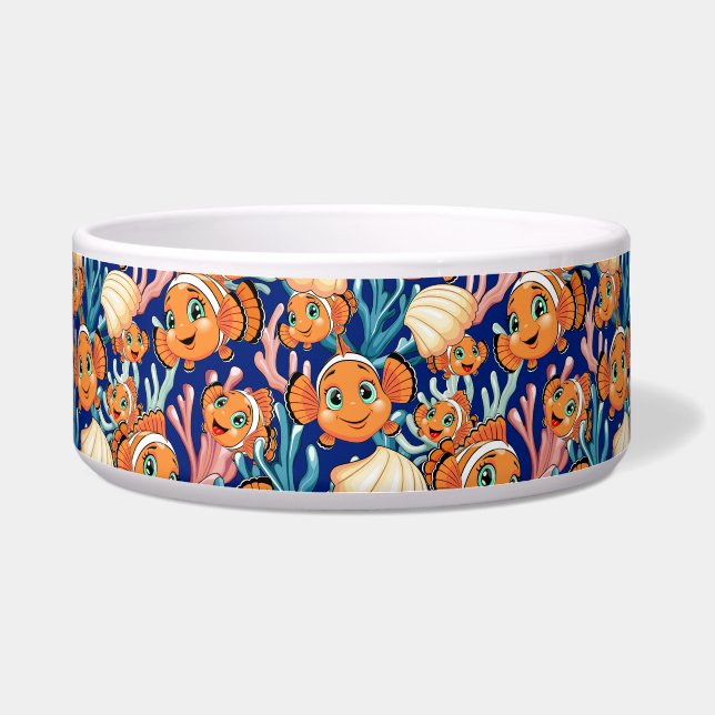 Clown fish Cartoon cute Family Underwater Voerbakje (Voorkant)