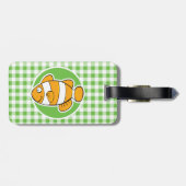 Clown Fish; Groene Gingham Bagagelabel (Achterkant horizontaal)