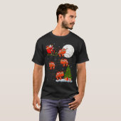 Clown Fish Santa Sleigh Flying Funny Magical Chris T-shirt (Voorkant volledig)