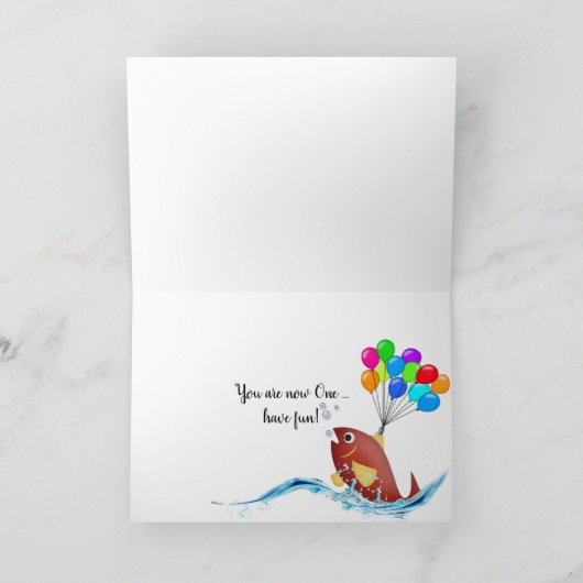 Clown Fish voor de verjaardag van kind Kaart (Binnen)