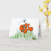 Clown Fish voor de verjaardag van kind Kaart (Gele Bloem)