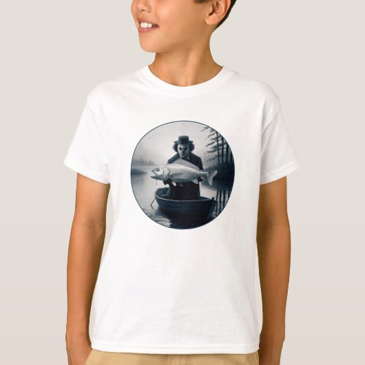 Clown Fisherman Vist grappig Halloween T-shirt (Voorkant)