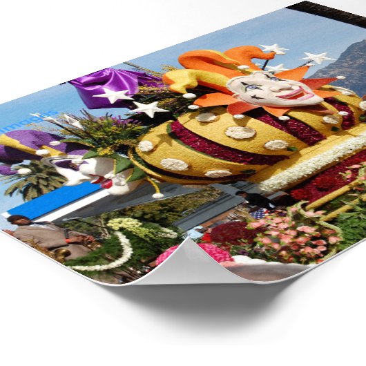 Clown Float Roos Parade Pasadena, Dominant Afbeeld Poster (Hoek)