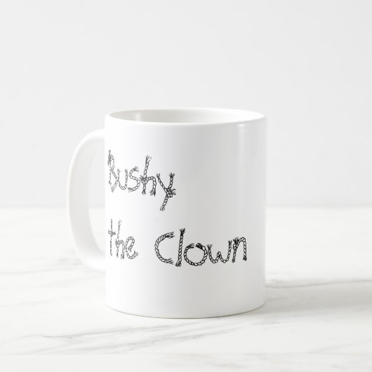 clown g struik 2, Bushythe Clown Koffiemok (Voorkant links)