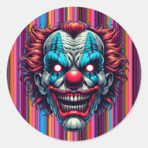 Clown gezicht Halloween kleuren gestreept