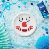 Clown gezicht met rode neus. Clownsgezicht Papieren Bordje (Feest)